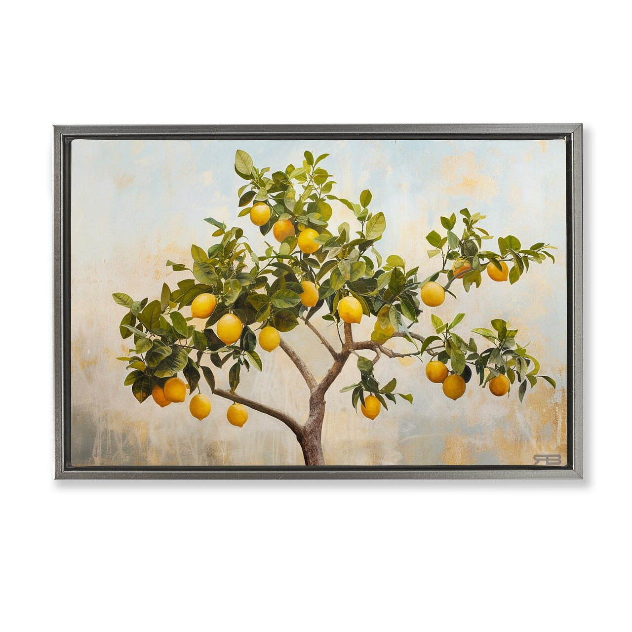 Stupell Industries Lemon Tree Branches Framed Floater Canvas Wall Art Design by RB